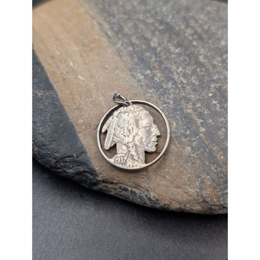 1937 Buffalo Nickel Cut‑Out Pendant – Coin Jewelry – Hand‑Cut Design